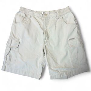 Vintage Columbia Sportswear 100% Cotton Khaki Cargo Shorts 8" Inseam size 10